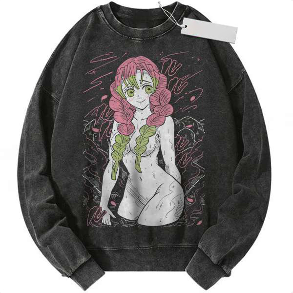 Mitsuri Kanroji Sweatshirt, Demon Slayer Sweatshirt, Vintage Sweatshirt