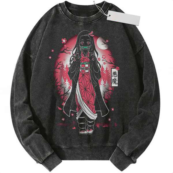 Anime Nezuko Graphic Crewneck Vintage Style, Vintage Sweater