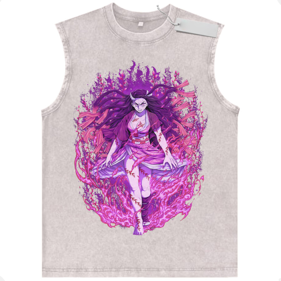 Nezuko Awakened Form Graphic Demon Slayer Tank Top Vintage