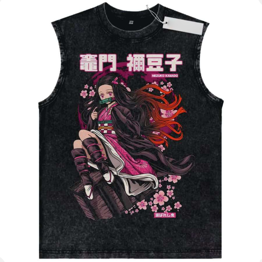Nezuko Kamado Tank Top, Demon Slayer Tank Top, Anime Tank Top, Vintage Tank Top