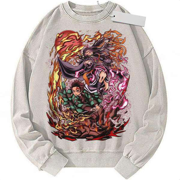 Nezuko vs Tanjiro Kamado Sweatshirt, Demon Slayer Sweatshirt, Vintage Sweatshirt