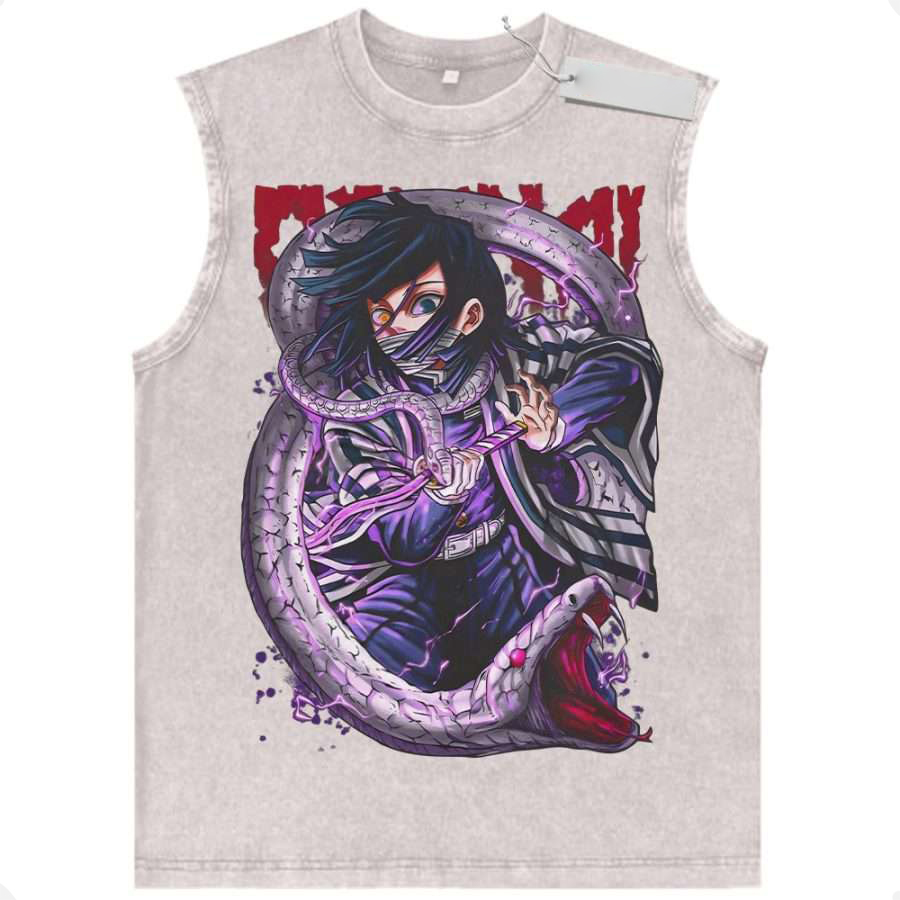 Obanai Iguro Tank Top, Demon Slayer Tank Top, Anime Tank Vintage Tank