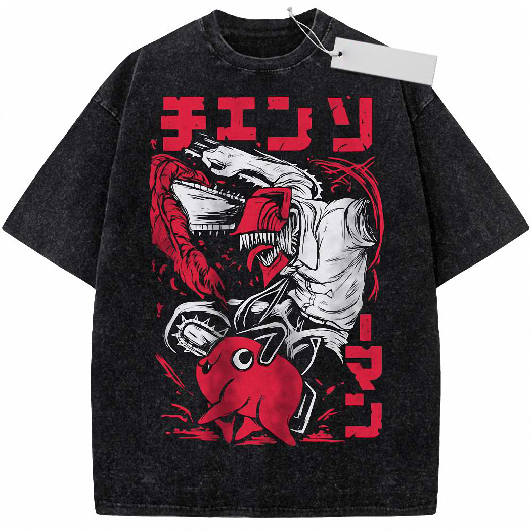 Pochita vs Denji Shirt, Chainsaw Man Shirt, Anime Shirt, Vintage Tee 9