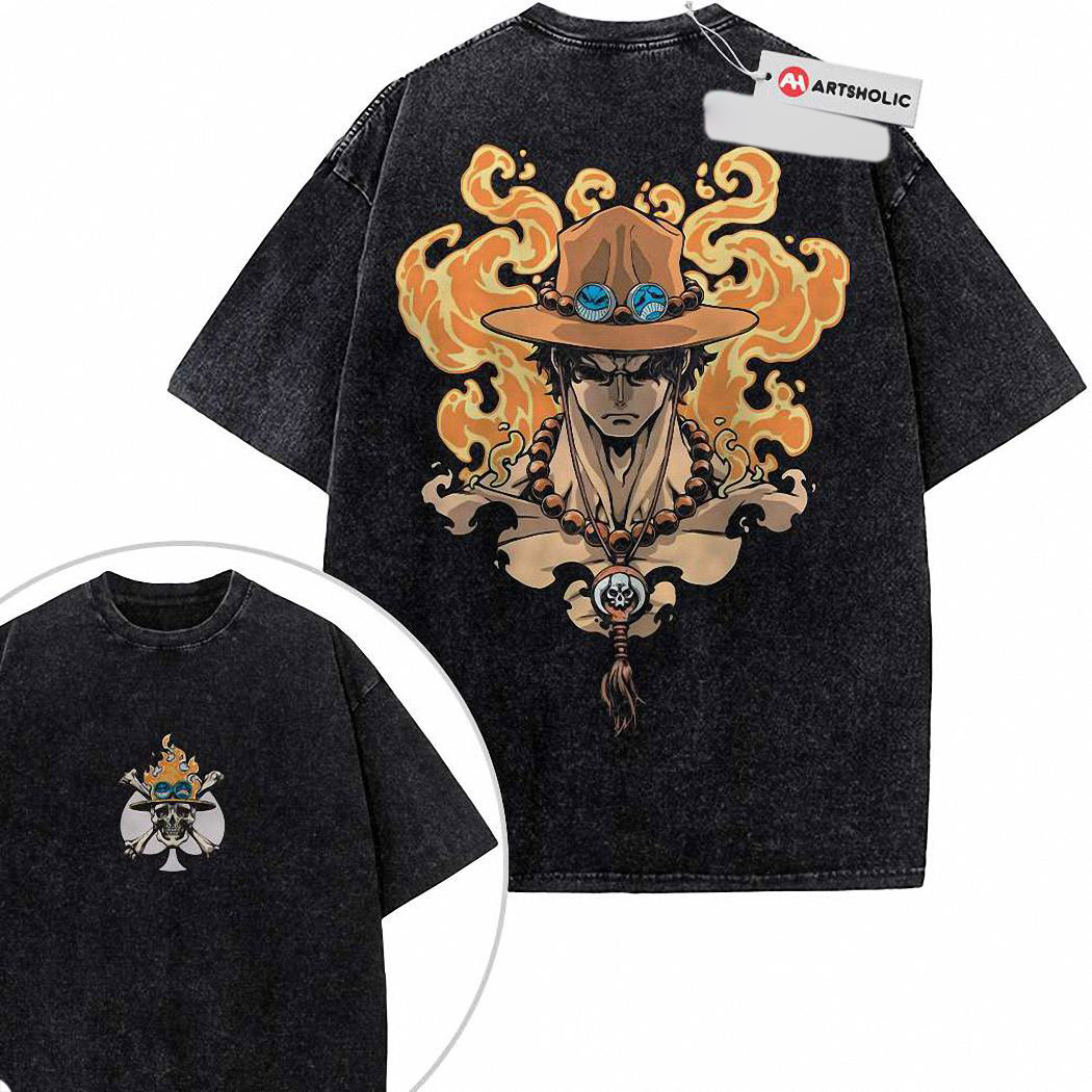 Portgas D Ace Shirt, One Piece Shirt, Anime Shirt, Vintage T-Shirt 2-Sided 7