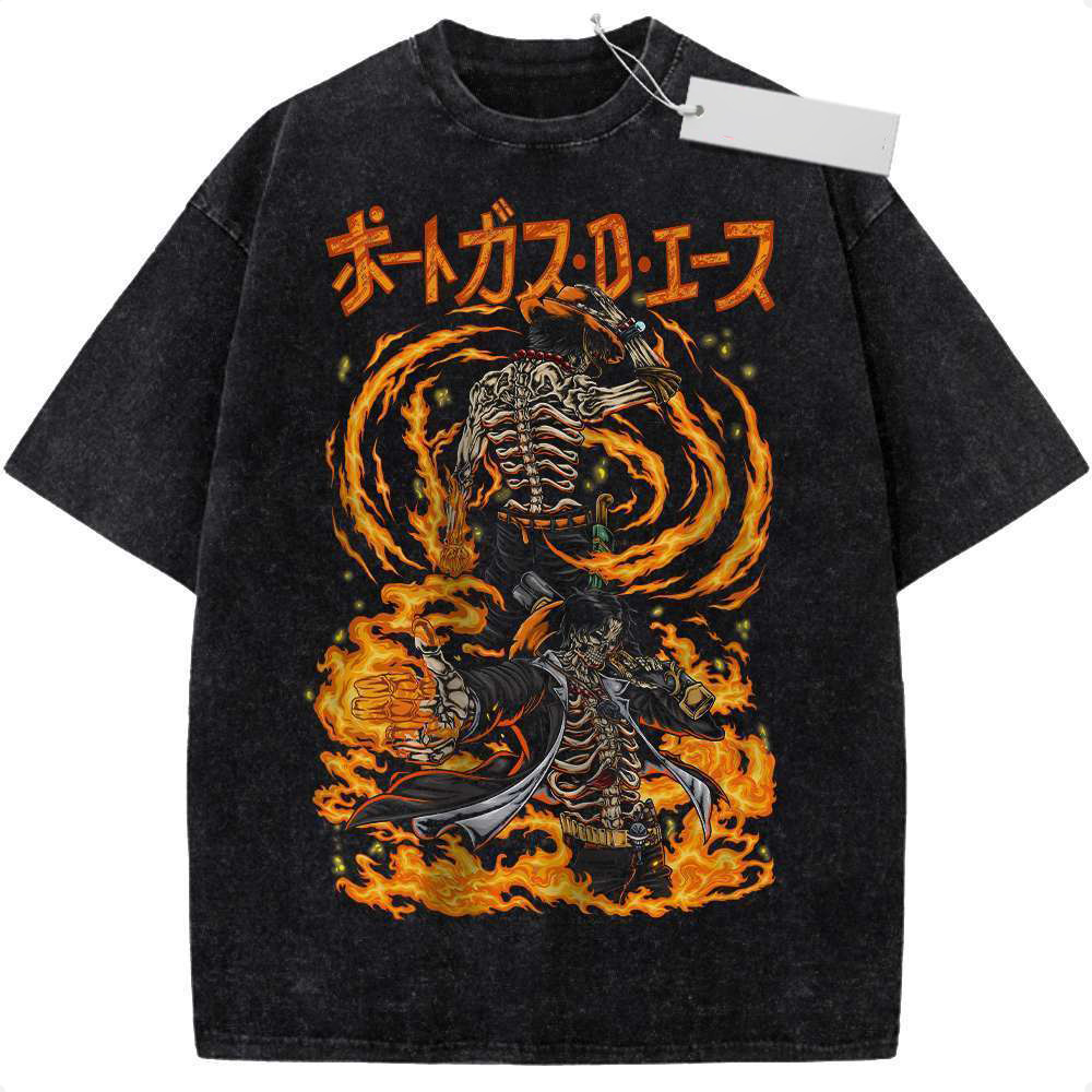 Skeleton Portgas D Ace Shirt, One Piece Shirt, Anime Shirt, Vintage Tee
