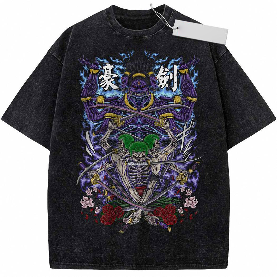 Skeleton Roronoa Zoro Shirt, One Piece Shirt, Anime Shirt, Vintage T-Shirt 7