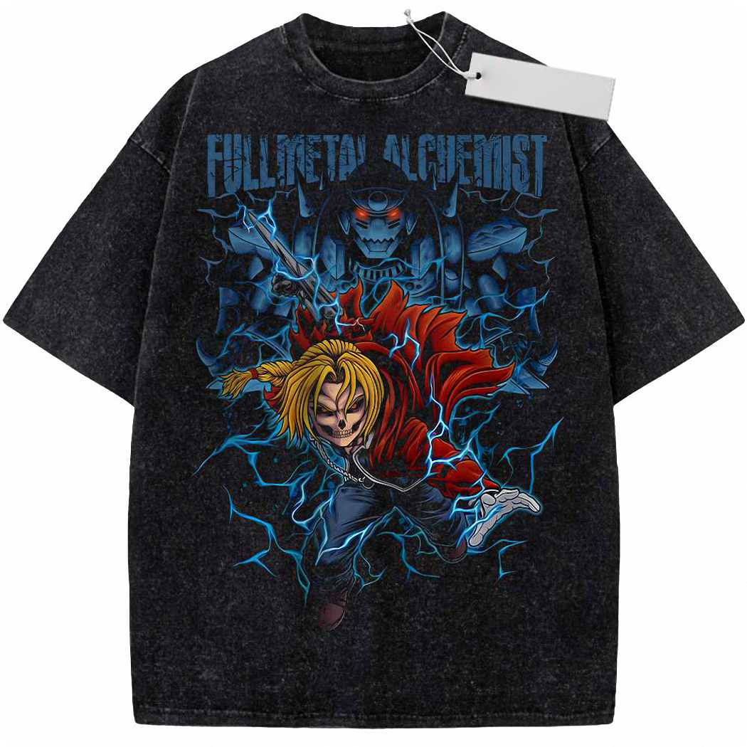 Skull Alphonse vs Edward Elric Shirt, Fullmetal Alchemist Shirt, Anime Shirt, Vintage T-Shirt 6