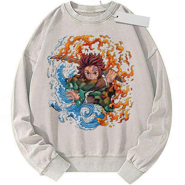 Tanjiro Sun Breathing Graphic Demon Slayer Sweatshirt Streetwear Unisex