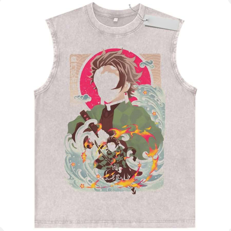 Tanjiro Kamado Tank Top, Demon Slayer Tank Top, Anime Tank Top