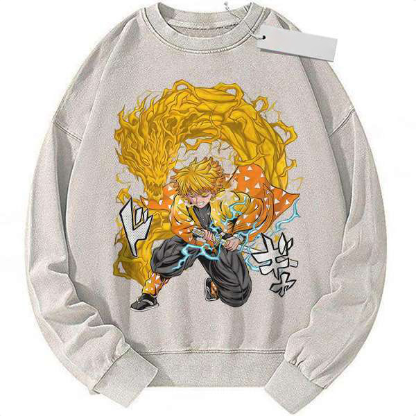Zenitsu Agatsuma Sweatshirt, Demon Slayer Vintage Sweater