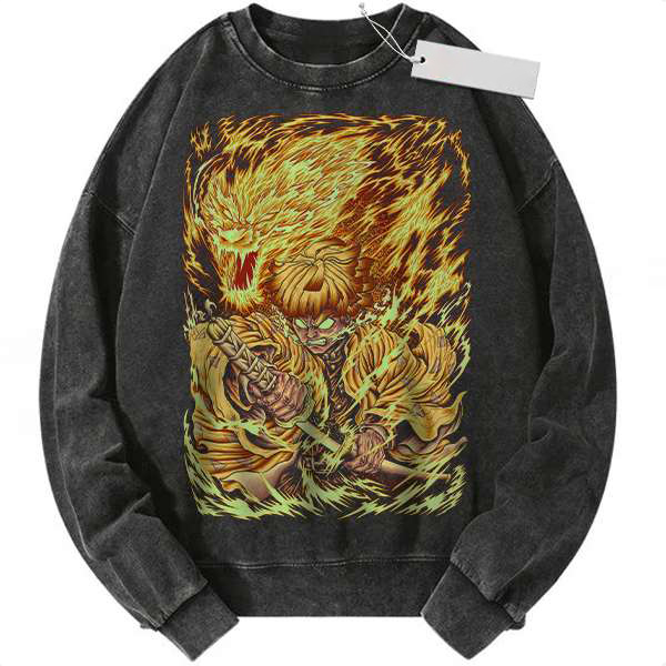 Zenitsu Thunder Dragon Graphic Demon Slayer Sweatshirt Vintage