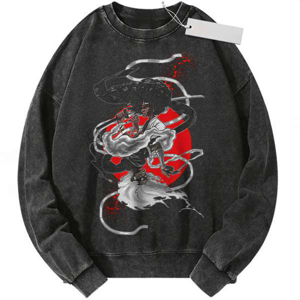Zenitsu Thunder Dragon Graphic Demon Slayer Sweatshirt Vintage Streetwear