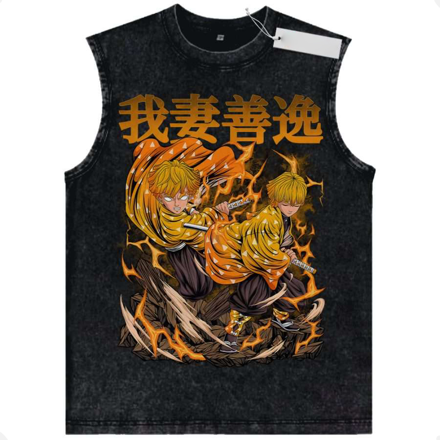 Zenitsu Agatsuma Tank Top, Demon Slayer Tank Top, Anime Tank Top