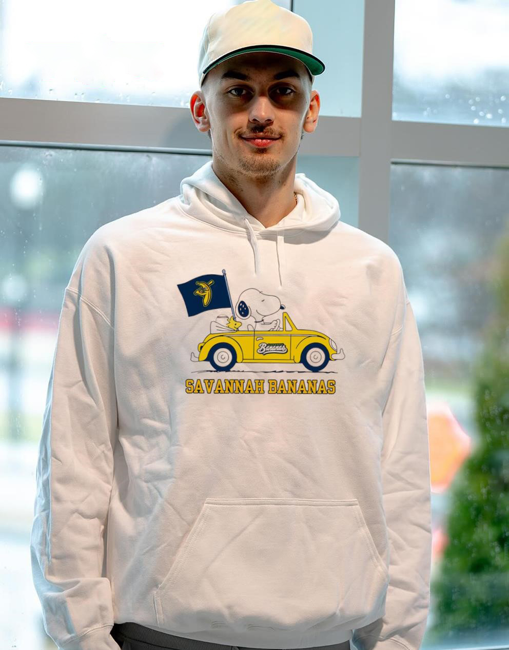 Snoopy Savannah Bananas Baseball Fan Team Cartoon Yellow Car Hoodie, Sweatshirt & T-Shirt