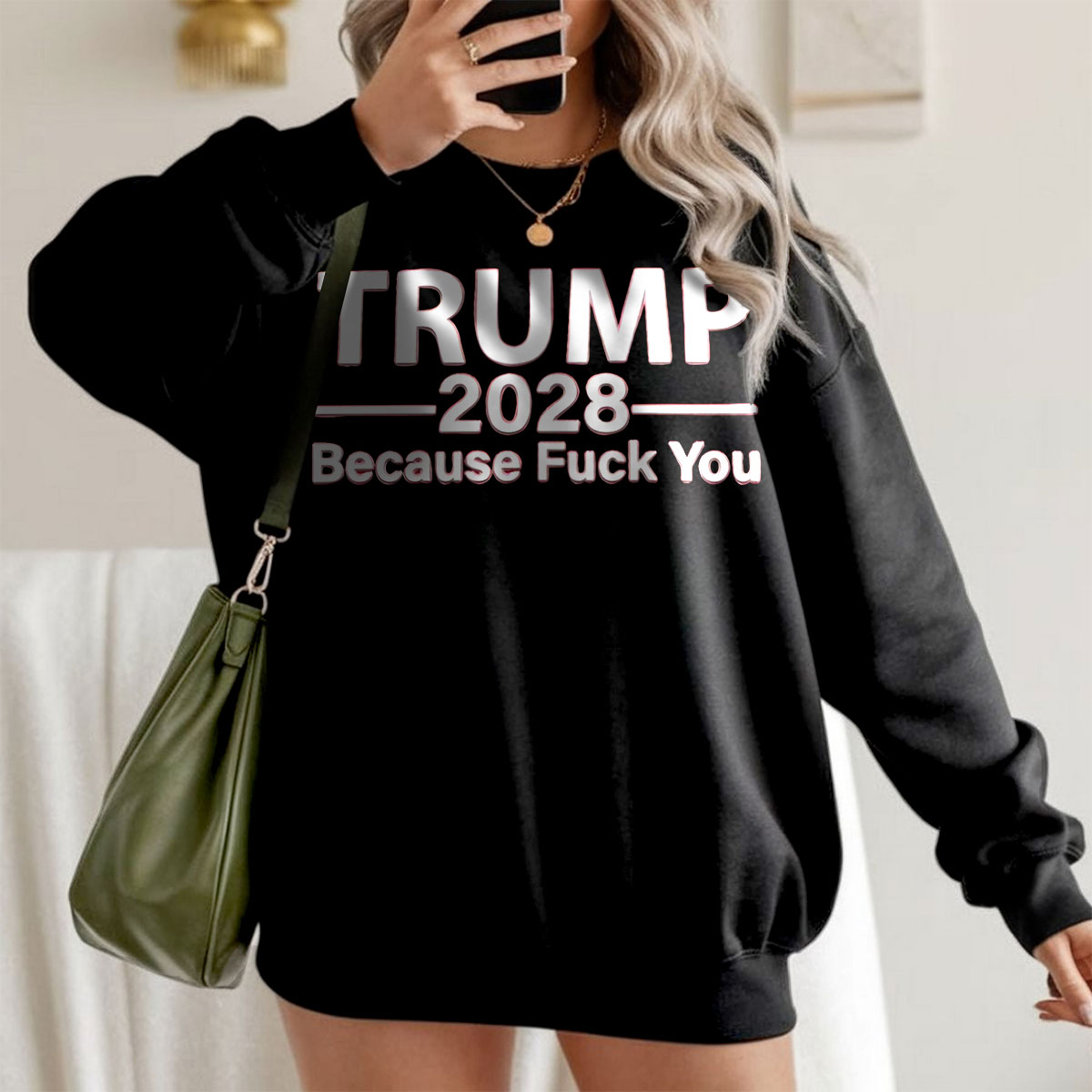 Trump 2028 Bold Statement Graphic Sweatshirt, Political Humor Pullover, Patriotic USA Pride Tee, Unisex Streetwear Outfit, T-Shirt, Hoodie & Sweatshirt