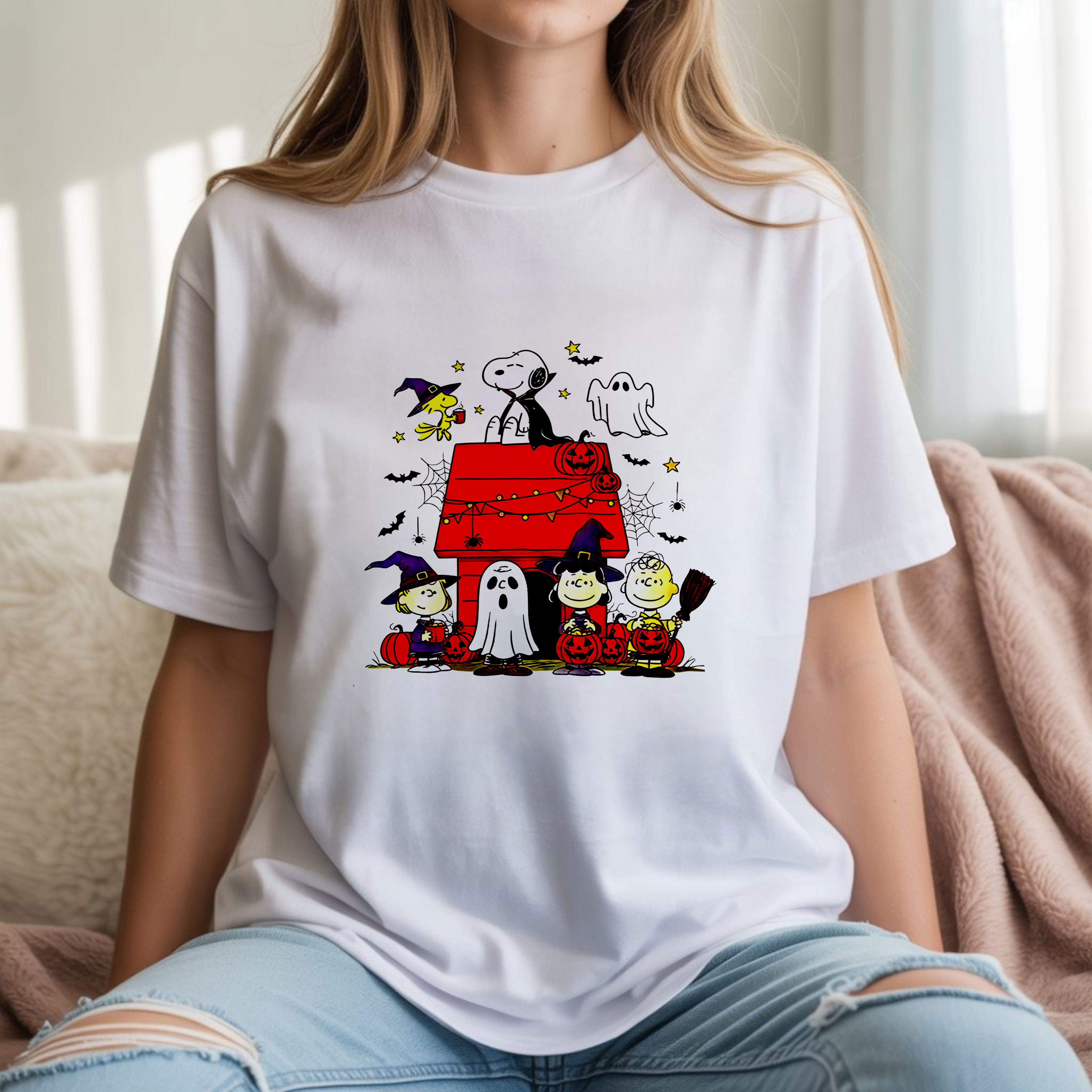 Peanuts Snoopy and Friends Halloween Trick or Treat Costumes Ghost Pumpkin Party Cartoon T-Shirt, Hoodie & Sweatshirt