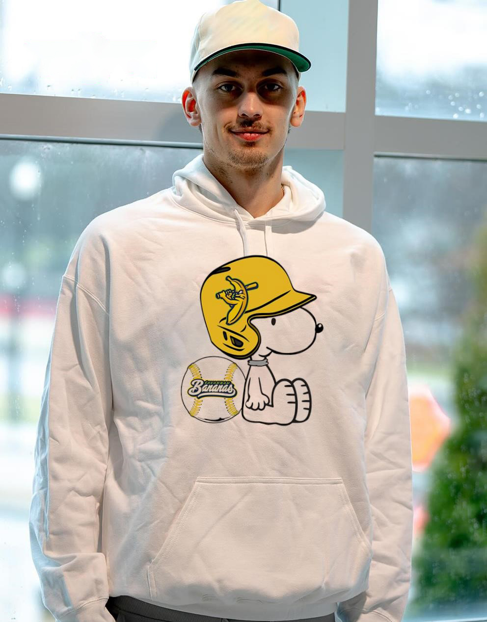 Snoopy Savannah Bananas Baseball Helmet Player Cartoon Sports Fan Hoodie & Sweatshirt