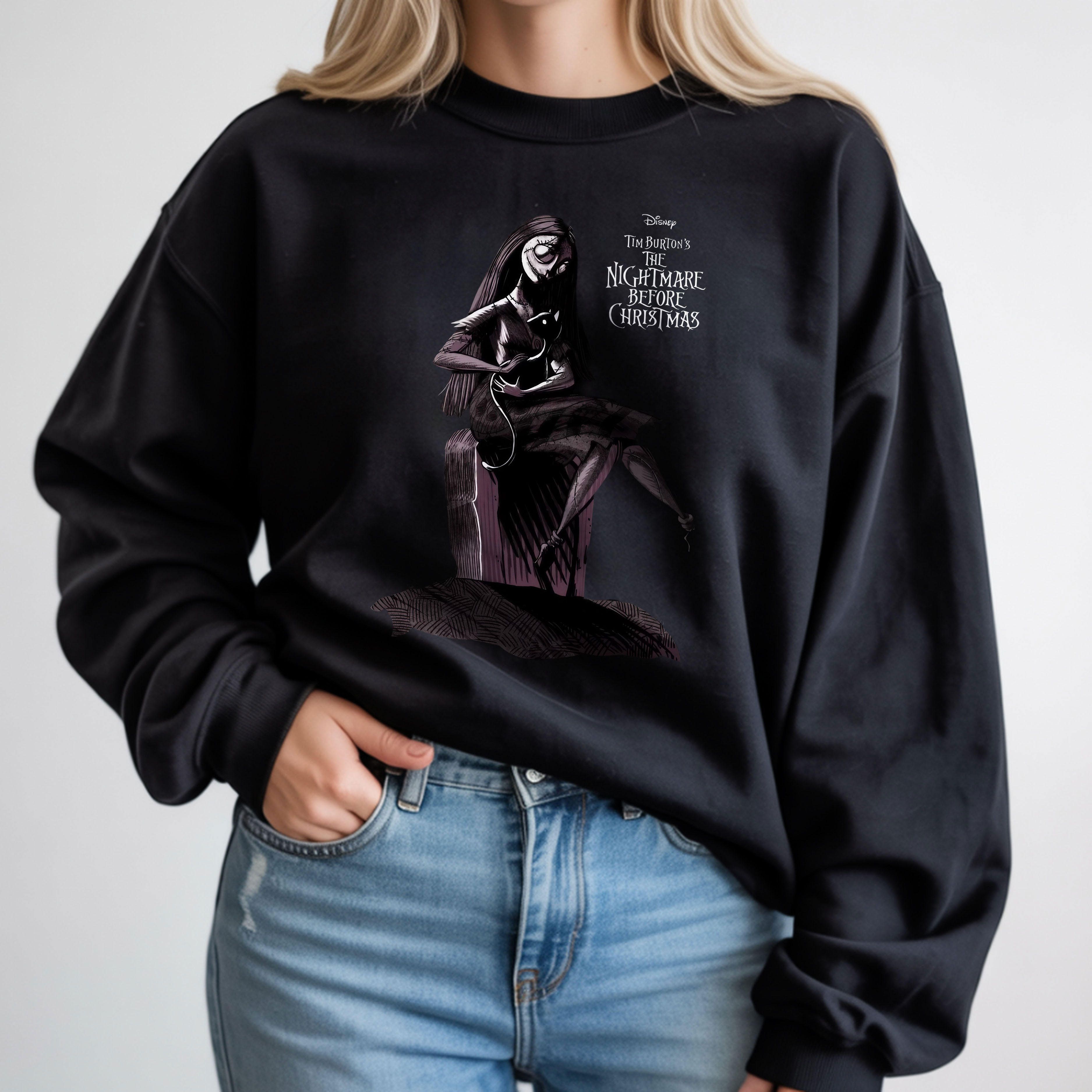 Sally Sitting Scene Nightmare Before Christmas Holiday Gothic T-Shirt, Hoodie & Sweatshirt