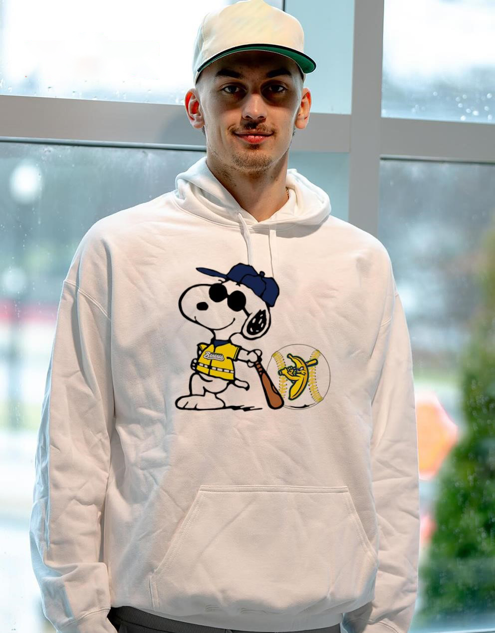 Snoopy Savannah Bananas Baseball Bat Player Cartoon Sports Fan Hoodie & Sweatshirt