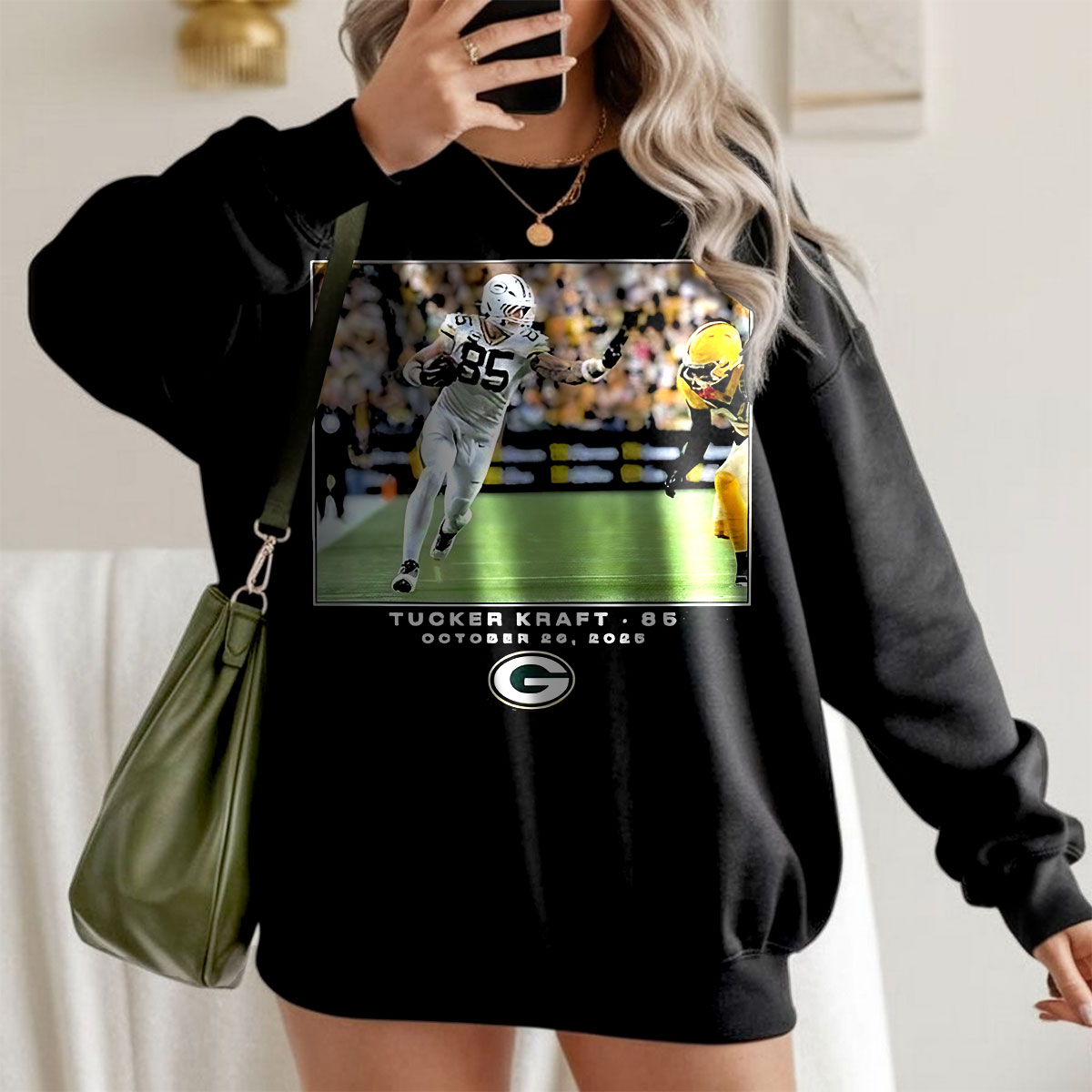 Tucker Kraft Game Day Graphic Sweatshirt, Football Player Action Scene Pullover, Team Pride Fan Tee, Unisex Sportswear Outfit, T-Shirt, Hoodie & Sweatshirt