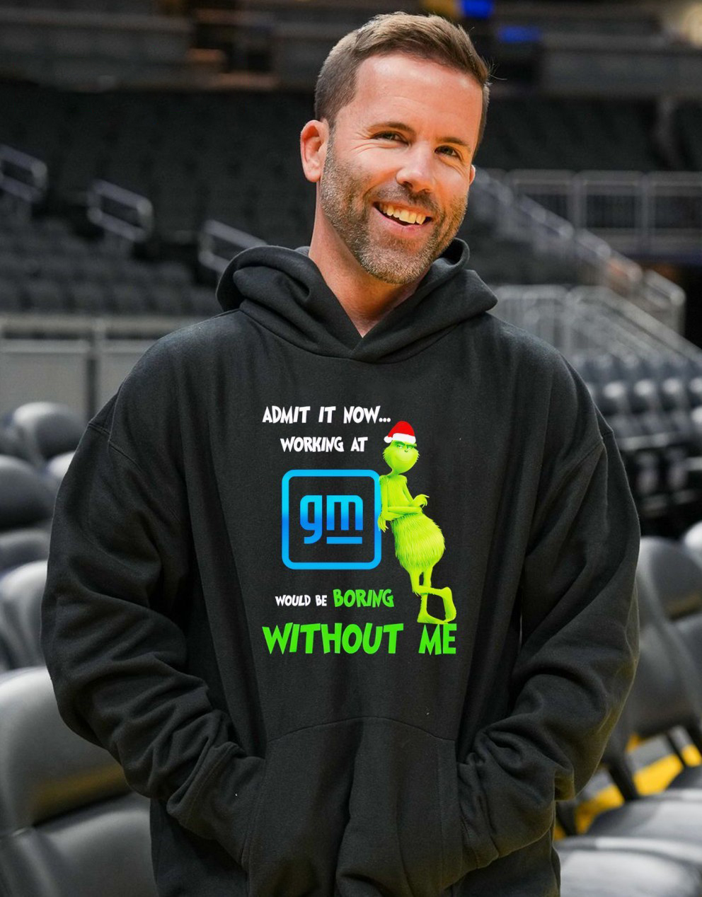Grinch GM Employee Christmas T-Shirt – Admit It Now Working At GM Would Be Boring Without Me Funny Holiday Vintage Bootleg Tee