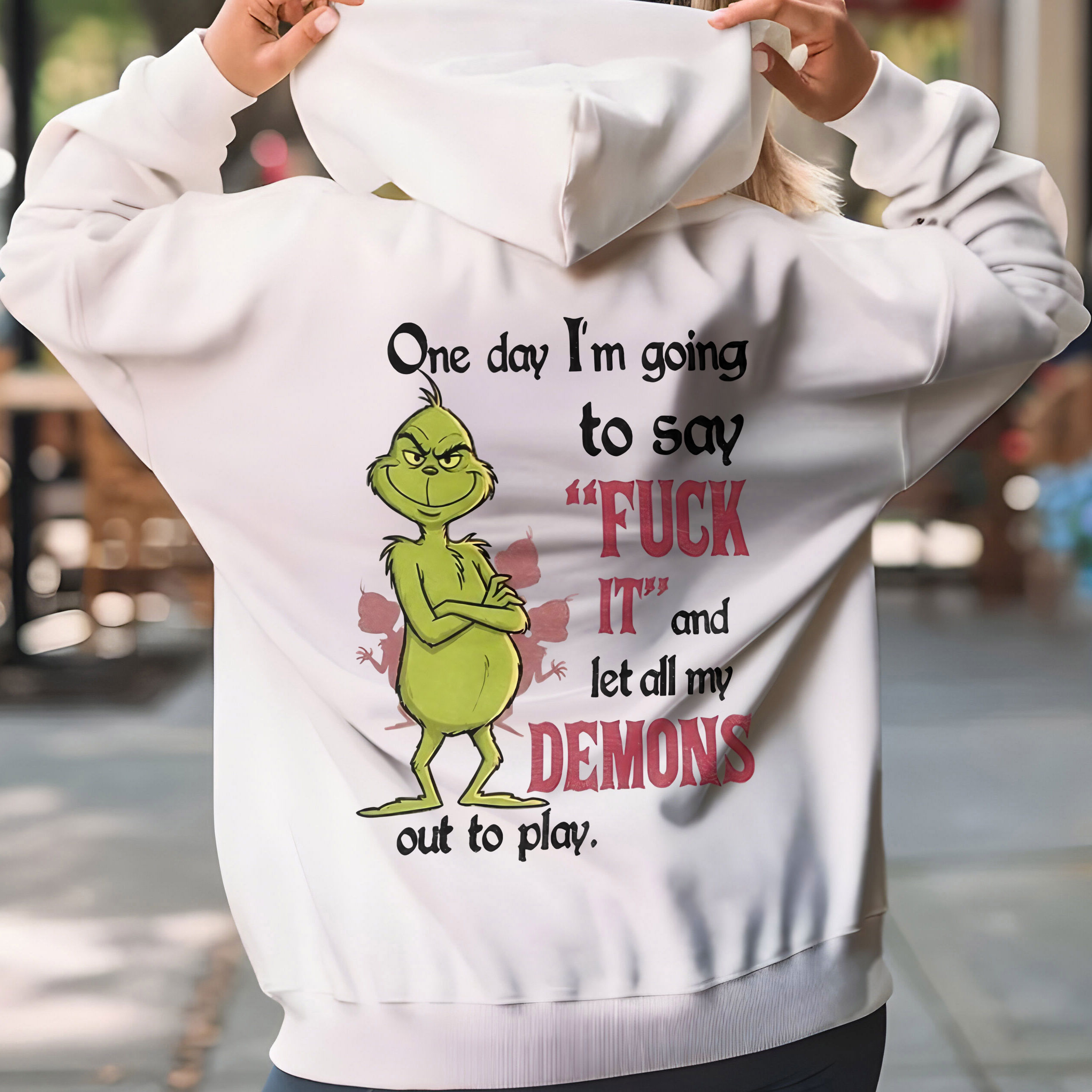 Grinch Quote Christmas T-Shirt – Funny One Day I’m Gonna Say Fck It And Let All My Demons Out To Play Vintage Bootleg Holiday Tee