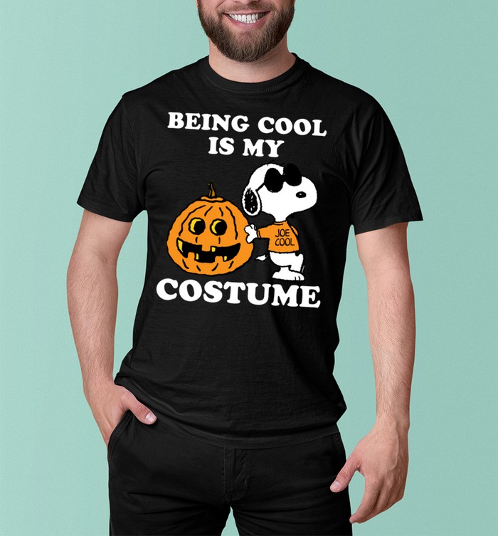 Peanuts Snoopy Being Cool Is My Costume Halloween T-Shirt – Funny Custom Print Vintage Bootleg Fall Tee