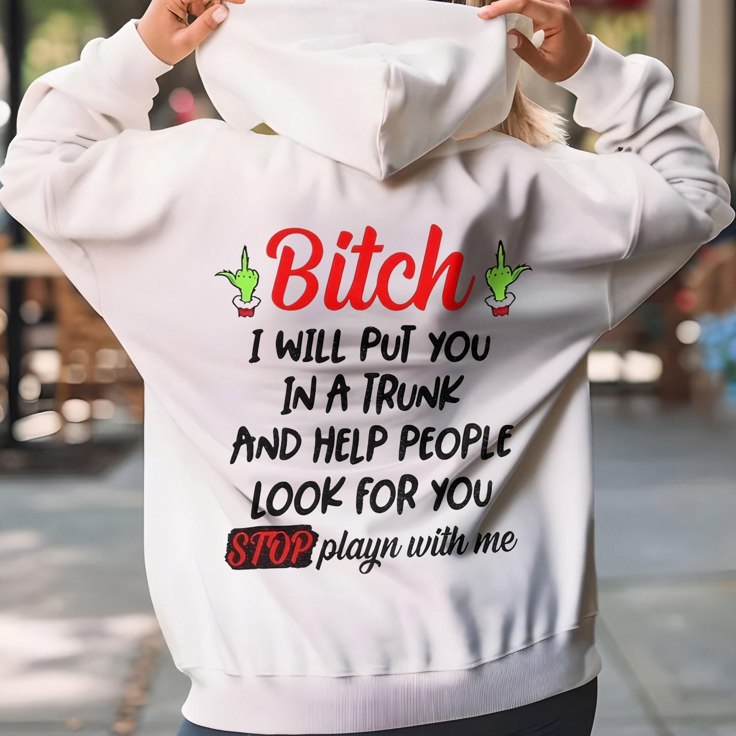 Grinch Quote Christmas T-Shirt – Funny I’ll Put You In A Trunk Stop Playing With Me Vintage Bootleg Tee