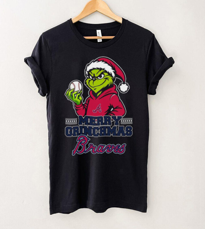 Grinch Braves Christmas Art T-Shirt – Merry Grinchmas Holiday Vintage Bootleg Tee