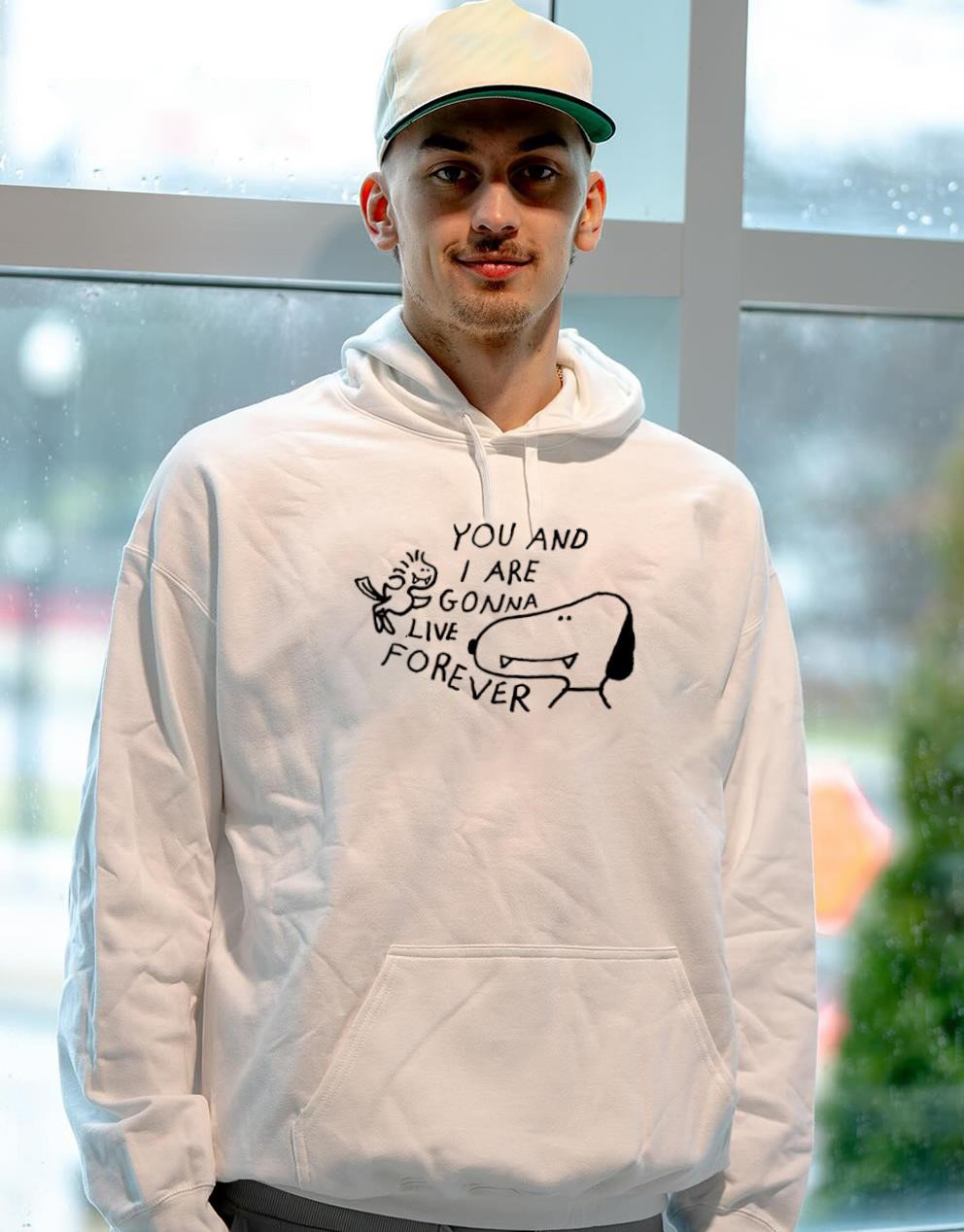 Peanuts Snoopy & Woodstock T-Shirt – Cute You and I Are Gonna Live Forever Quote Vintage Bootleg Friendship Tee