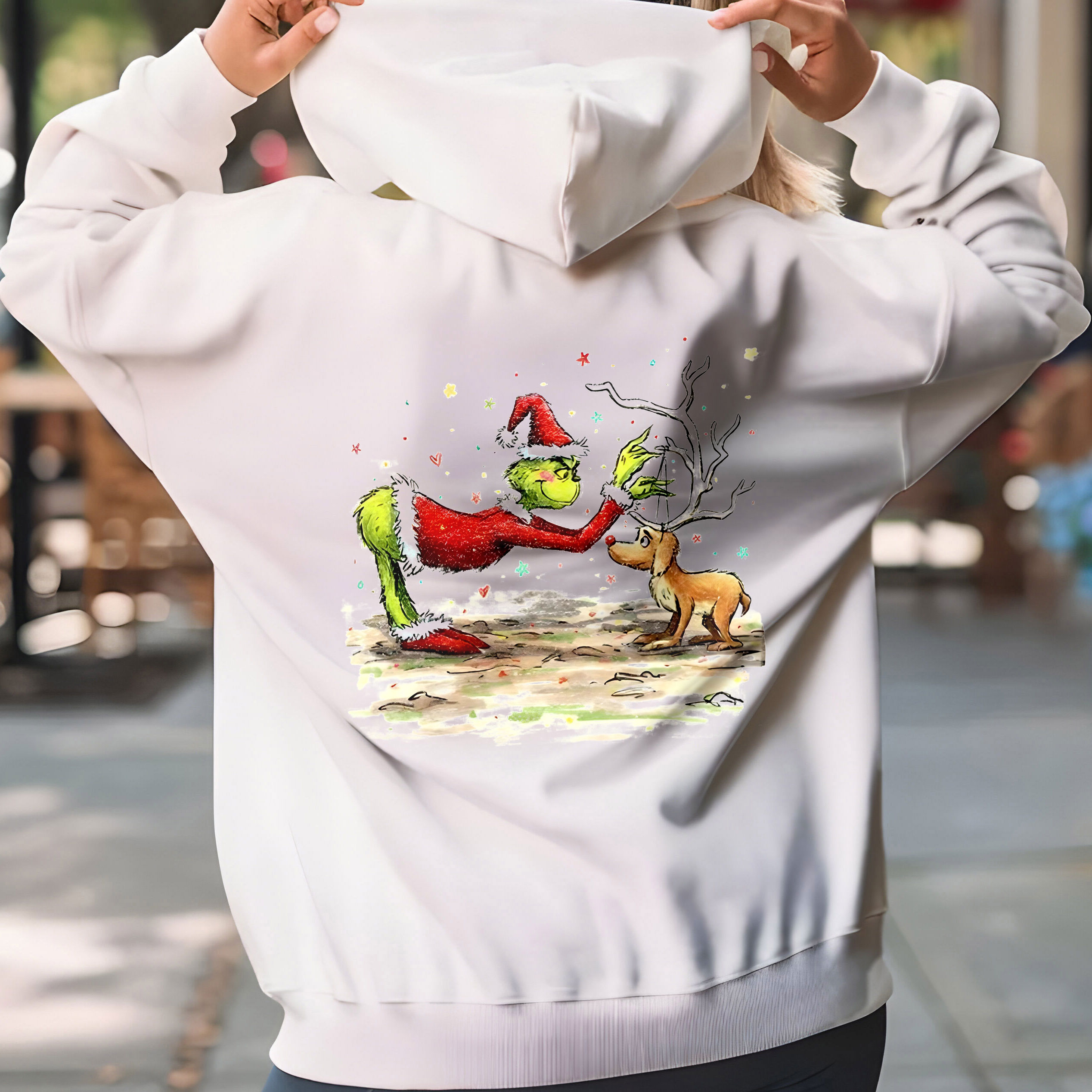 Grinch & Max Art Christmas 2025 T-Shirt – Cute Grinch Santa Hat Merry Christmas Vintage Bootleg Holiday Tee