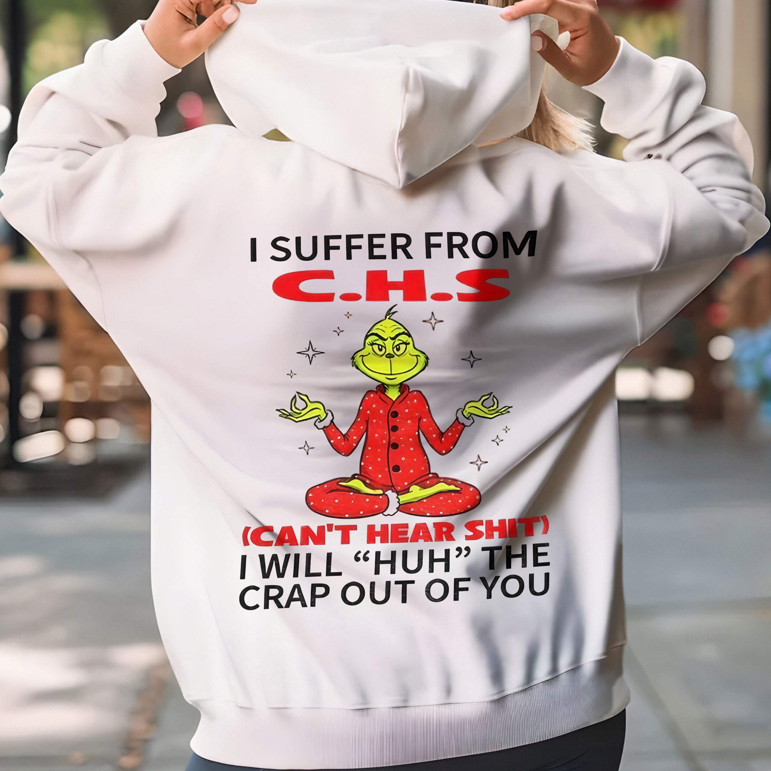 Grinch Quote Christmas T-Shirt – Funny I Suffer From C.H.S Can’t Hear Stuff Vintage Bootleg Holiday Tee