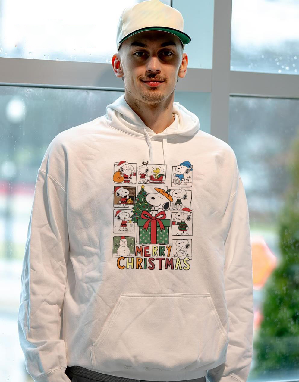 Peanuts Snoopy Christmas T-Shirt – Classic Peanuts Comic Merry Christmas Themed Scenes Vintage Bootleg Holiday Tee