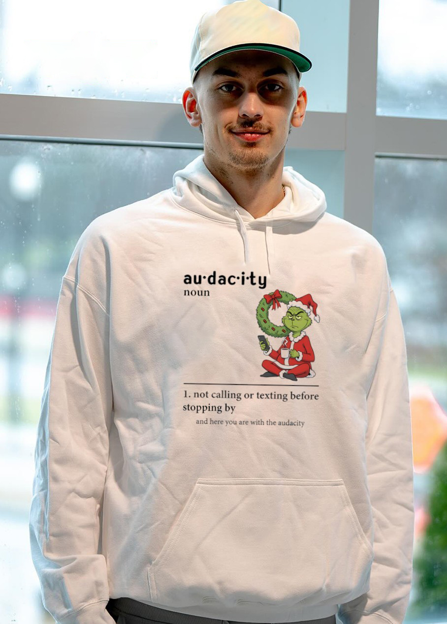 Grinch Audacity Definition Funny Christmas T-Shirt – Sarcastic Holiday Vintage Bootleg Tee