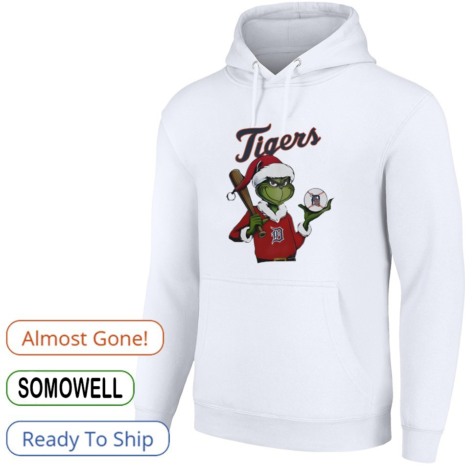 Grinch Tigers Baseball T-Shirt – Detroit Tigers Christmas Funny Holiday Baseball Fan Vintage Bootleg Tee