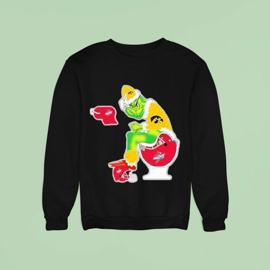 Grinch Rival Team Toilet T-Shirt – Funny College Football Rivalry Christmas Humor Tee