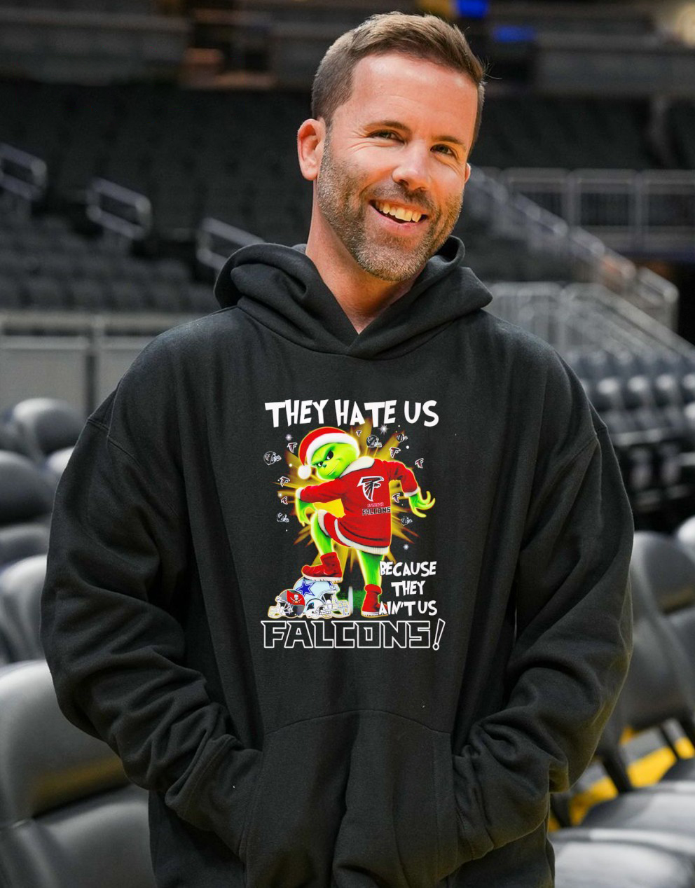 Grinch Falcons Football T-Shirt – They Hate Us Because They Ain’t Us Atlanta Falcons Funny Christmas Bootleg Tee