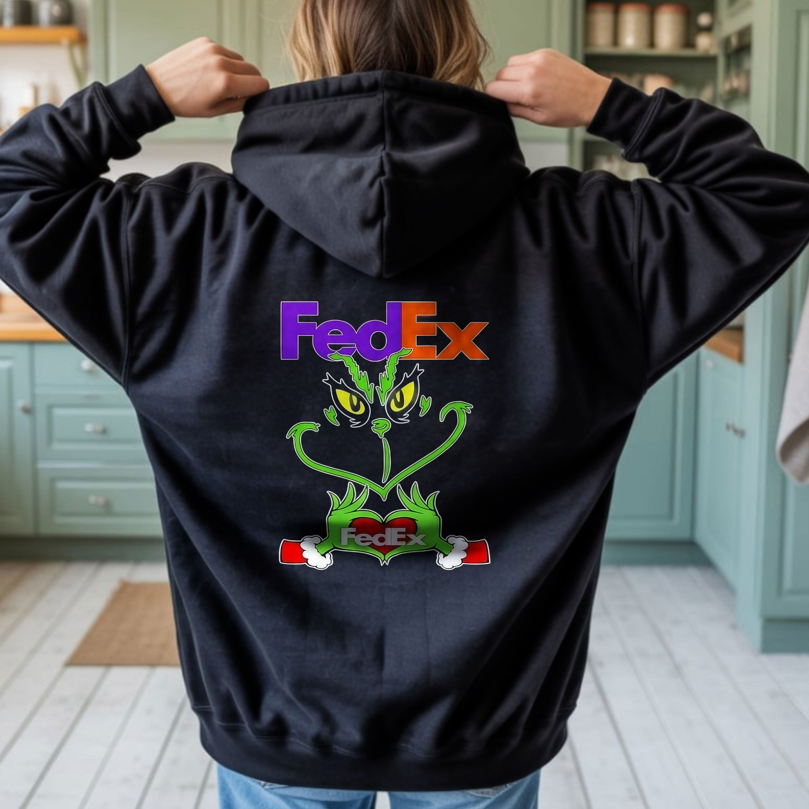 Grinch Logo FedEx Christmas T-Shirt – Funny Grinch Love FedEx Vintage Bootleg Holiday Tee
