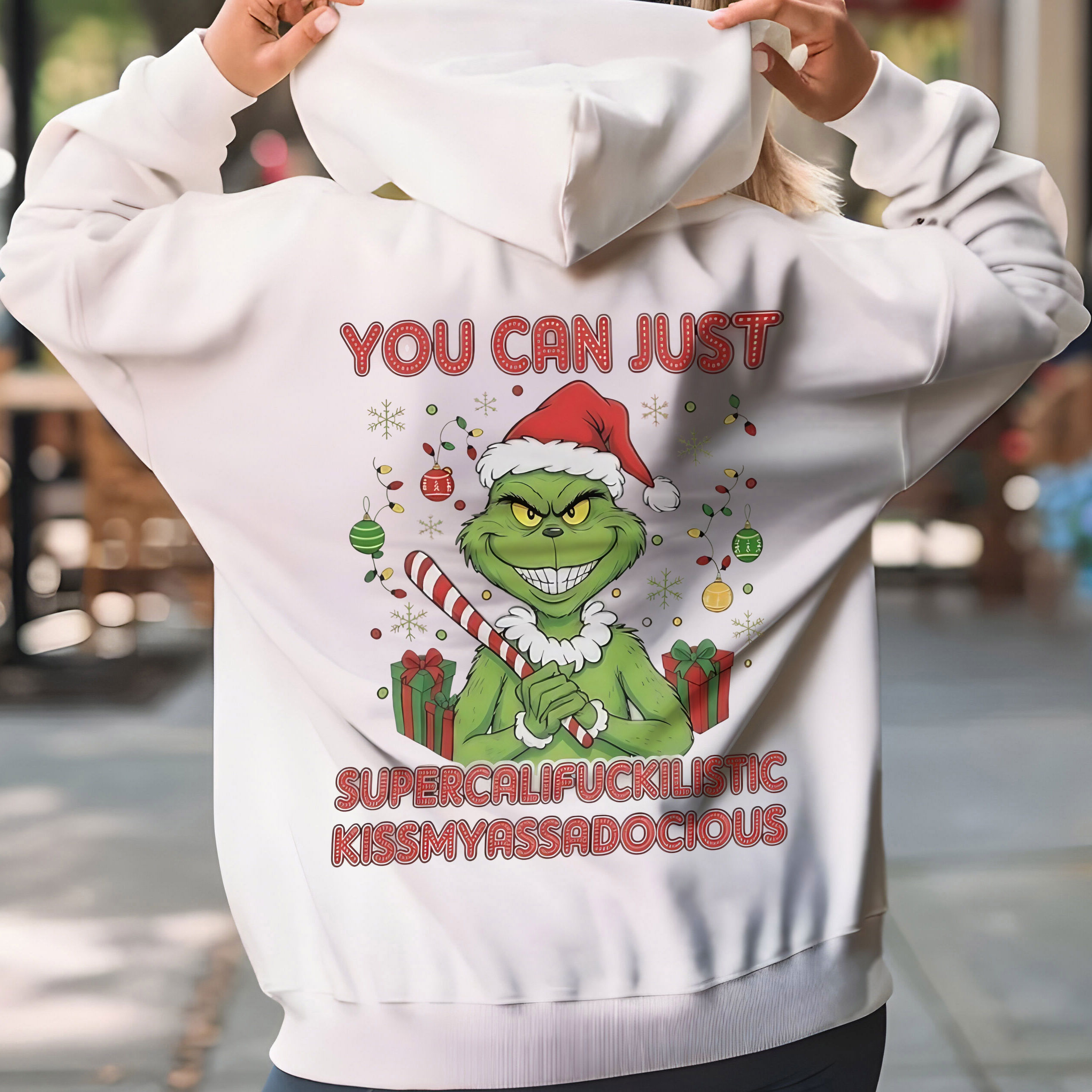 Grinch Quote Christmas T-Shirt – Funny Supercalifuckilistic Kissmyassadocious Vintage Bootleg Holiday Tee
