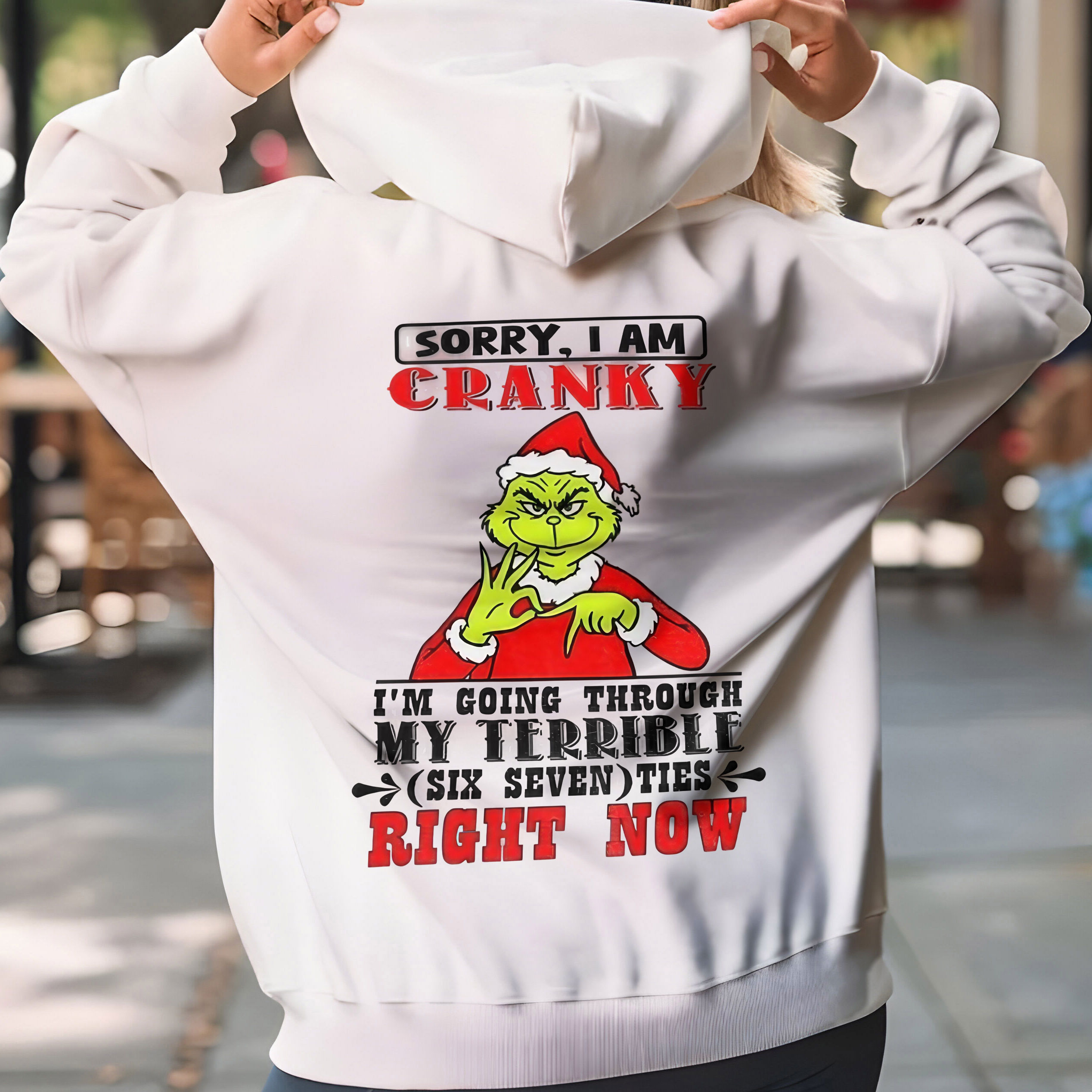 Grinch Quote Christmas T-Shirt – Funny Sorry I’m Cranky Going Through My Terrible Sixties Right Now Vintage Bootleg Holiday Tee