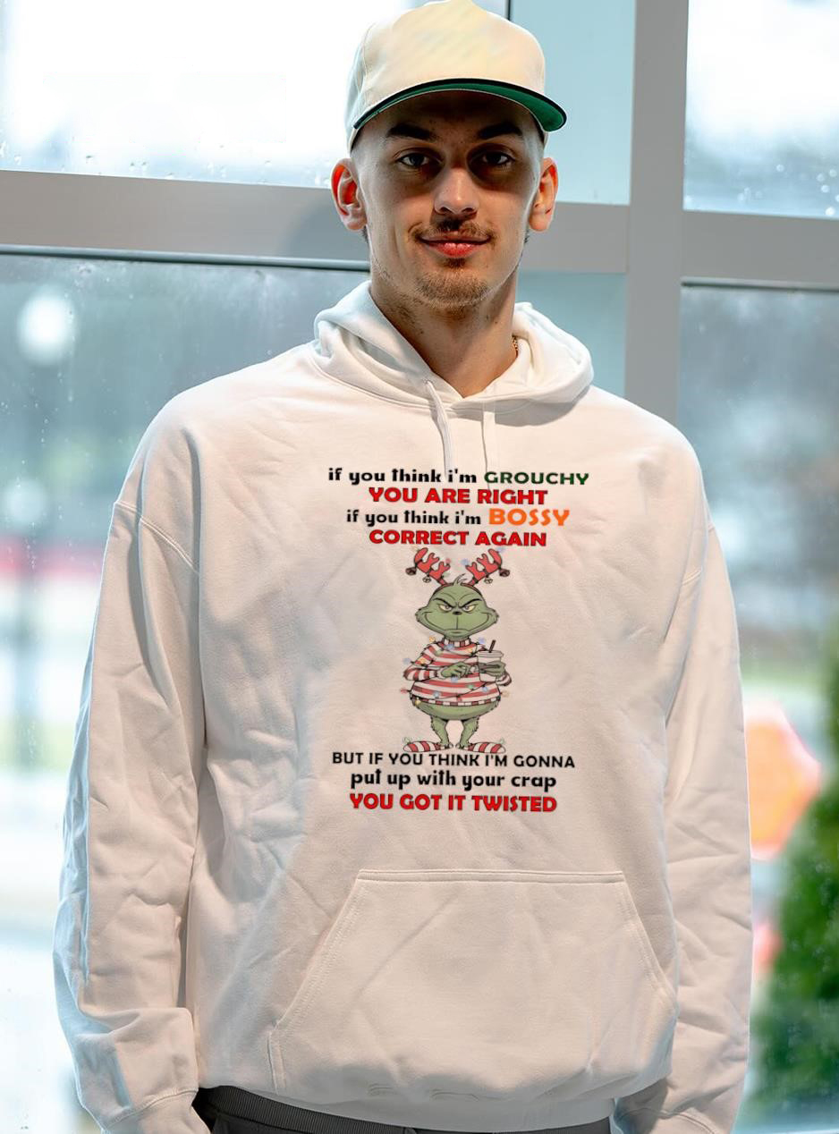 Grinch Grouchy Bossy Funny Quote T-Shirt – Christmas Humor Sarcastic Saying Vintage Bootleg Tee