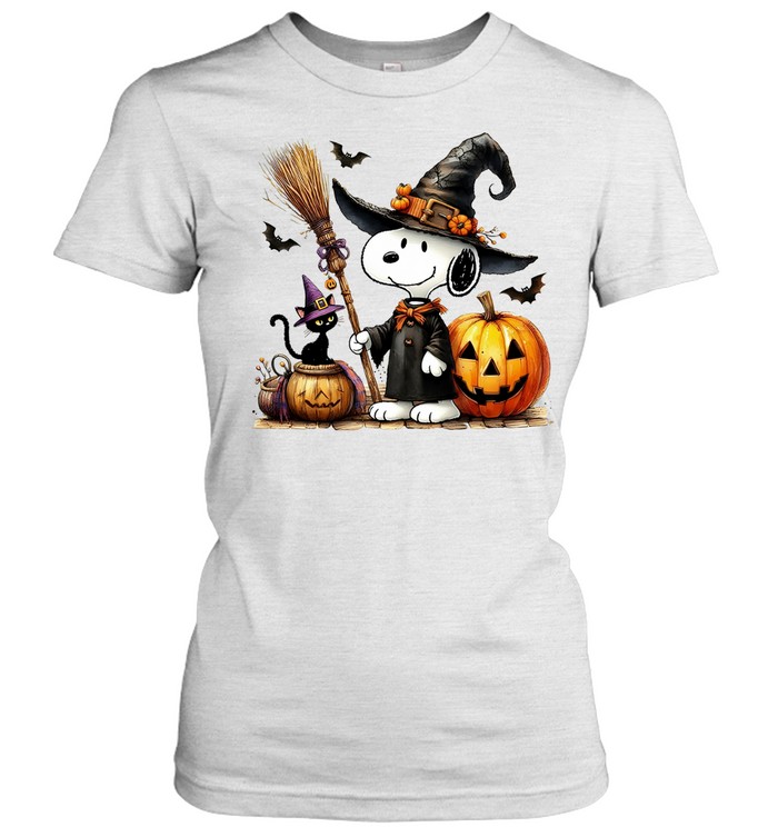 Peanuts Snoopy Witch Costume Halloween Vintage Bootleg Spooky Custom Print Apparel – T-Shirt, Hoodie & Sweatshirt