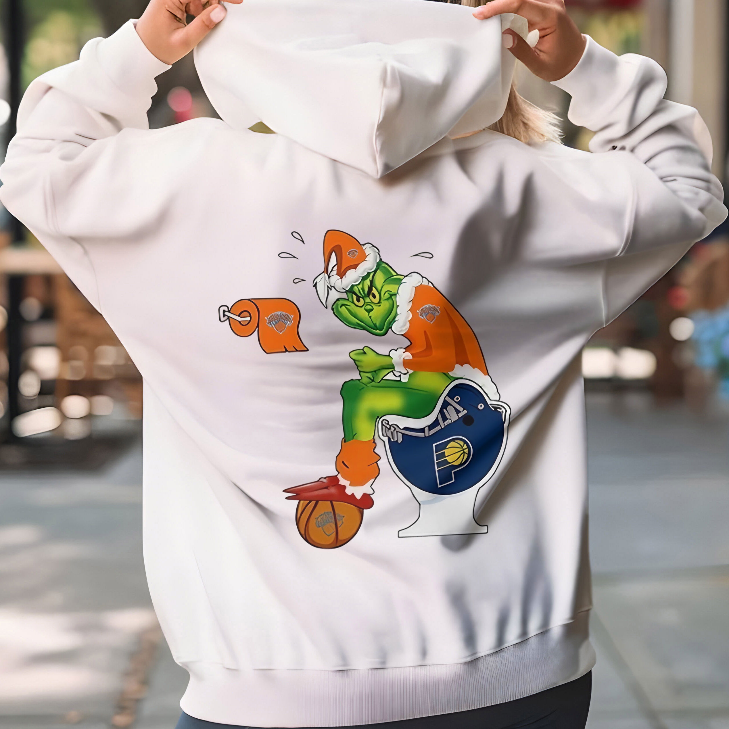 Grinch Meme New York Knicks 2025 NBA Finals T-Shirt – Funny Knicks vs Pacers Toilet Helmet Rivalry Vintage Bootleg Christmas Tee