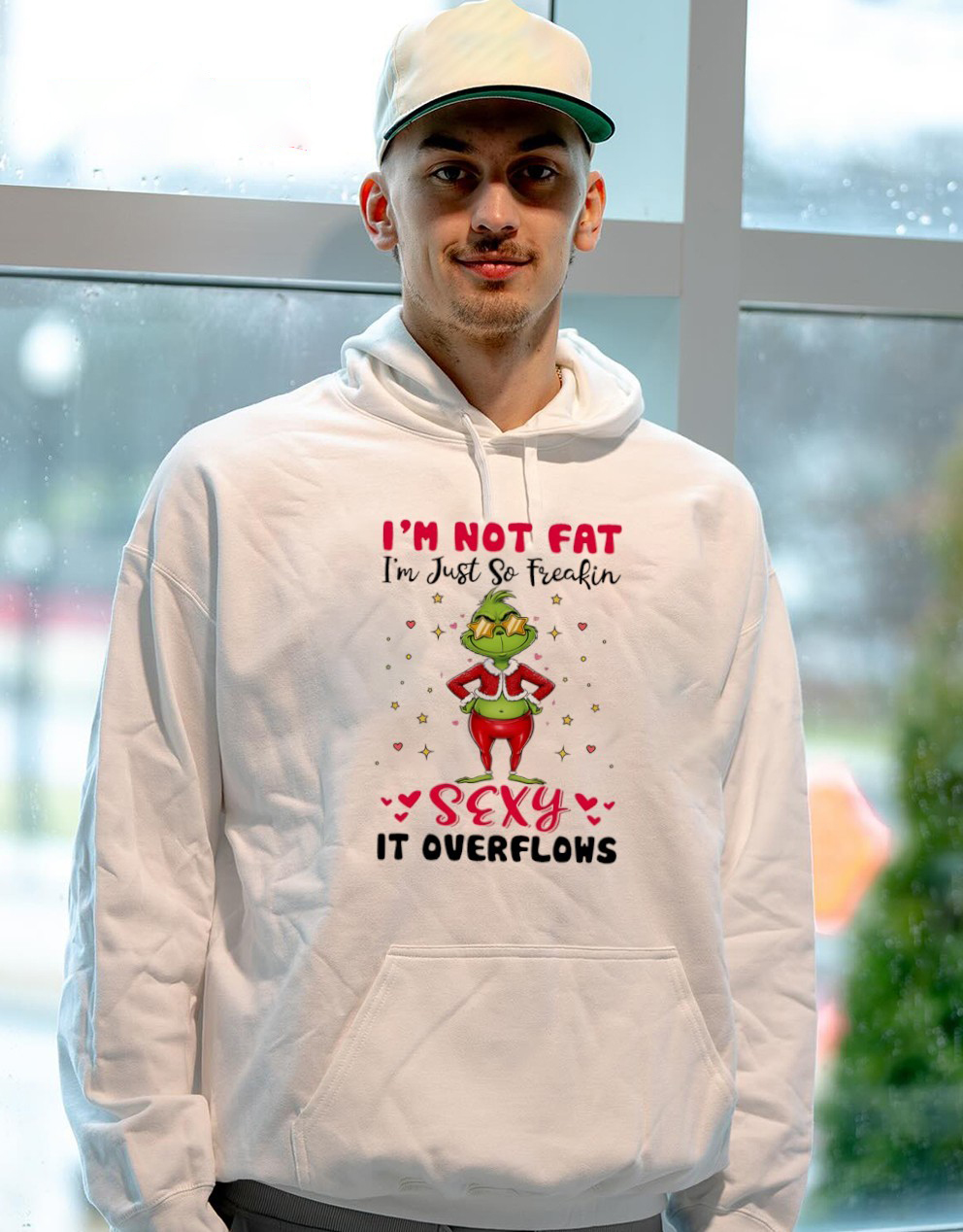 Grinch Funny Christmas T-Shirt – I’m Not Fat I’m Just So Freakin Sexy It Overflows Vintage Bootleg Tee