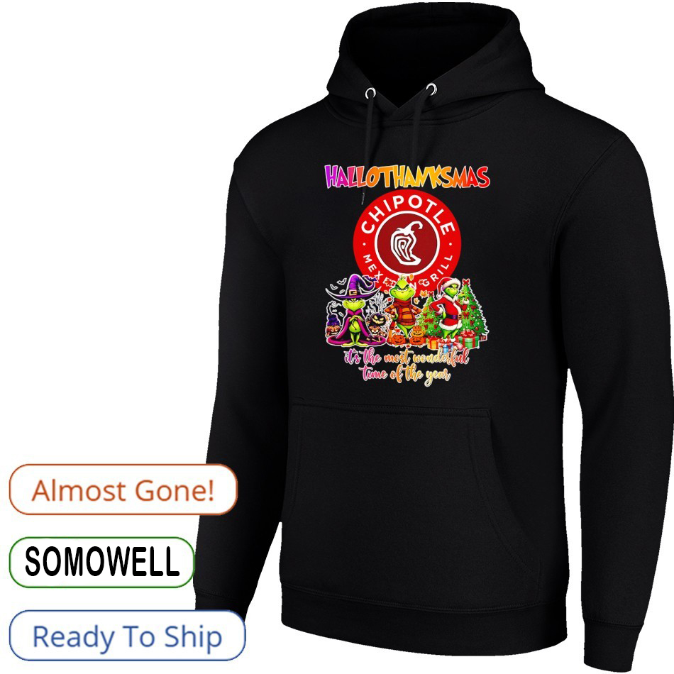 Grinch Chipotle Hallothanksmas T-Shirt – Funny Holiday Mashup Christmas Vintage Bootleg Tee