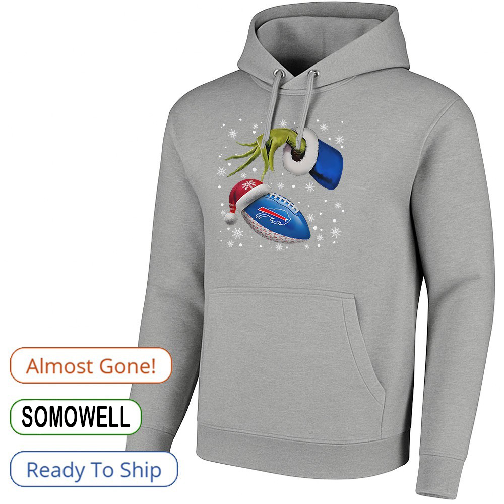 Grinch Buffalo Bills Christmas T-Shirt – Funny Football Hand Holding Ornament Holiday NFL Team Tee