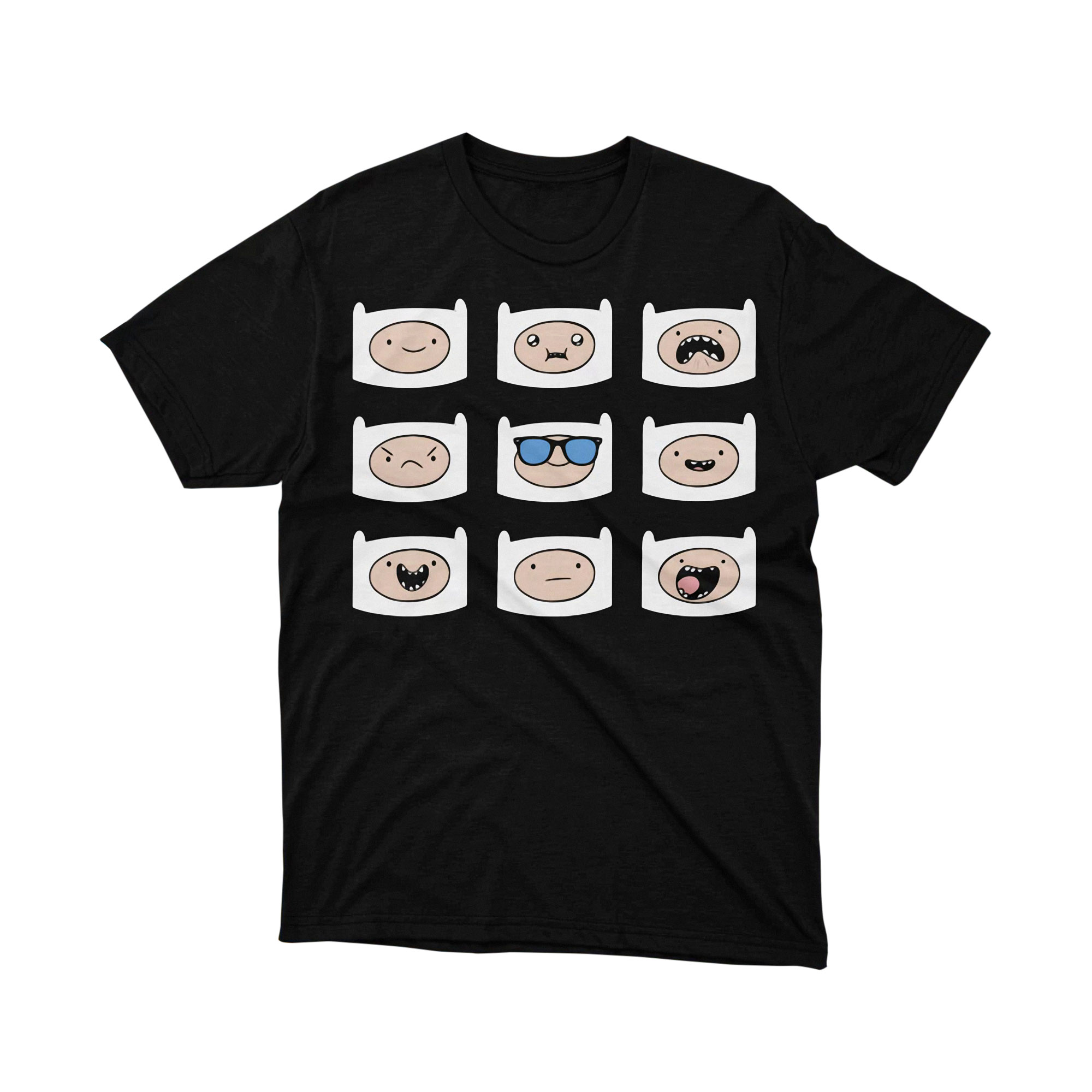 Adventure Time Finn The Human Face Expressions T Shirt