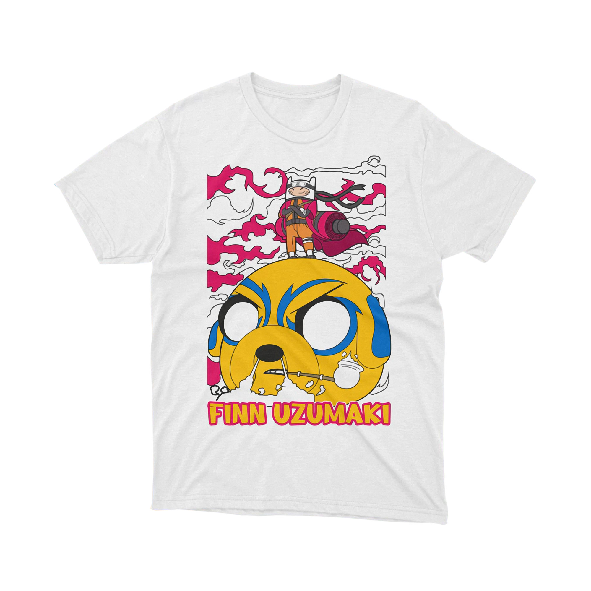 Adventure Time Finn Uzumaki Naruto Parody T Shirt White