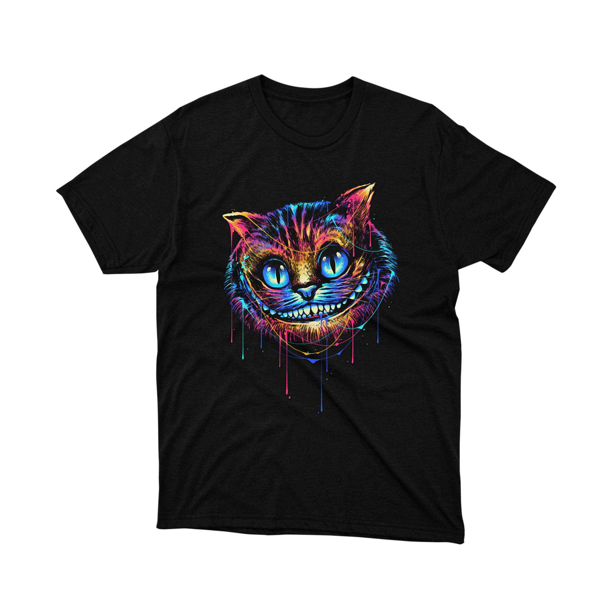 Alice in Wonderland Cheshire Cat Colorful Drip T Shirt