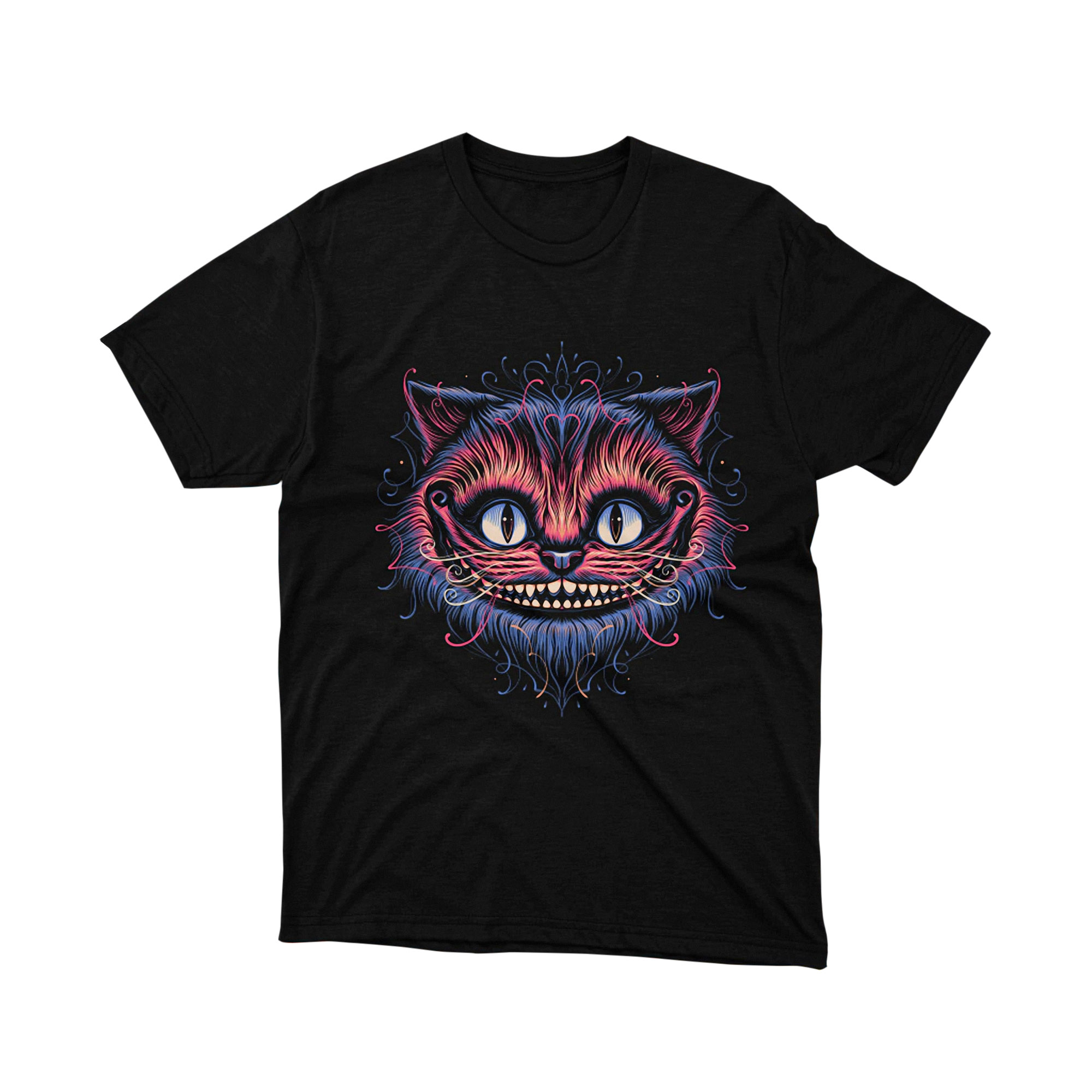 Alice in Wonderland Cheshire Cat Neon Blacklight T Shirt